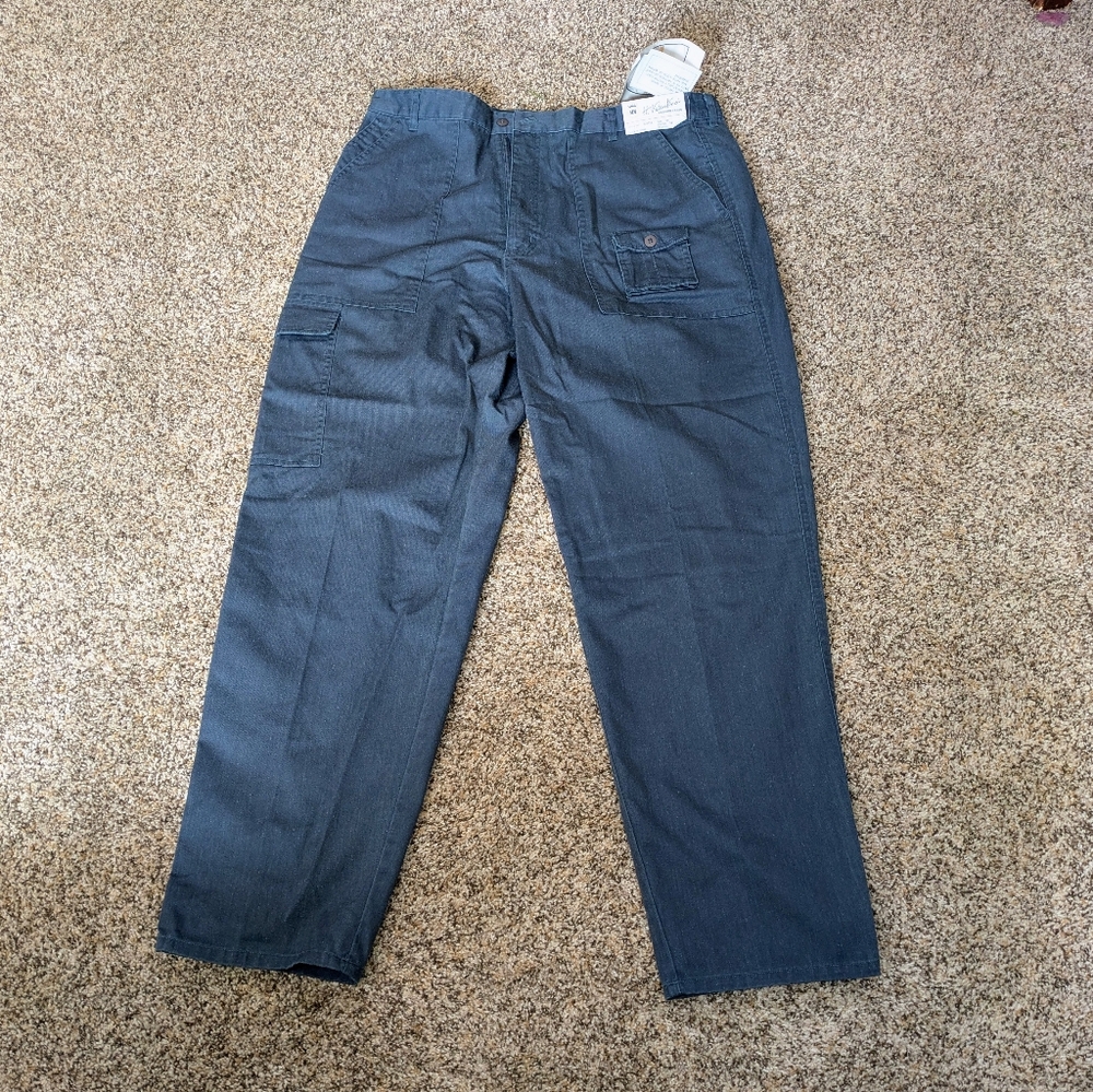 New Mens Cargo Pants 38X33 Navy Polyester/Cotton by H. Valentino Fashion Pants